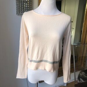 Fabiana Filippi Elegant light pink cotton knit sweater size 38